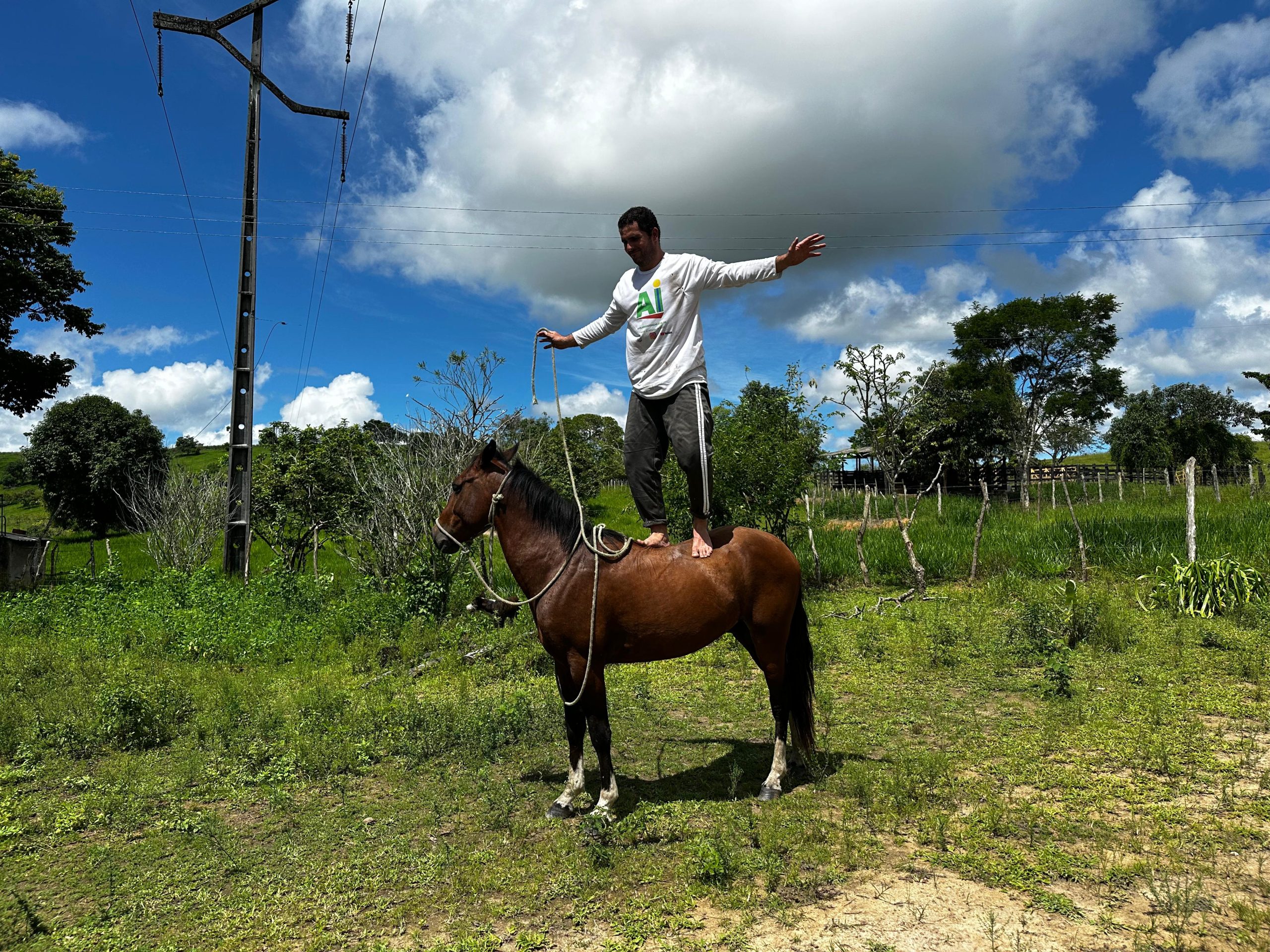 Posição avião a jato no cavalo quinca